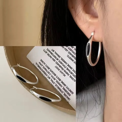 VENTFILLE 925 Sterling Silver Geometry Hoop Earring for Women Minimalism Classic Office Versatile Fashion Jewelry Gift Dropship