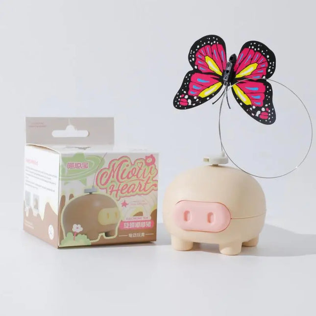 Electronic Interactive Cat Teasing Toys Electric Intelligent Automatic Rotate Cute Pig Funny Electric