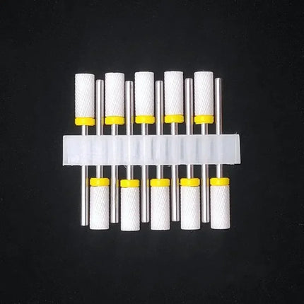 10 Ceramic Drill Bits, Milling Cutters, Rotating Nail Polish Grinding Machine Accessories, Overflow Removal Tool Accessories