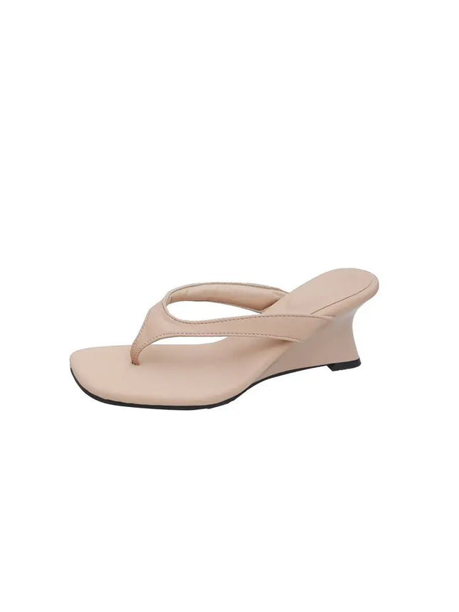 Designer Brand Wedge Heel Slipper Slides Women Clip Toe Flip Flops Narrow Sandals Shoes Casual Female Slipper Sandalia Mujer
