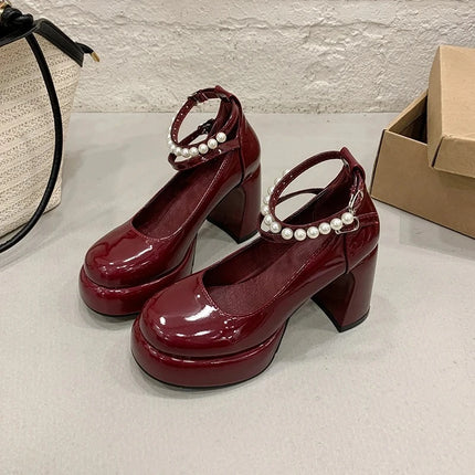 High Heels Women's 2026 Summer New French Waterproof Platform Elegant Single Shoes