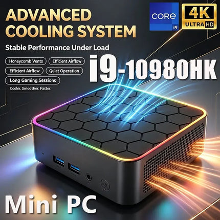 2026 Mini PC Core i9 10980HK Windows 11 Computer 16GB RAM 1TB M.2 SSD Portable Gaming Computer 60Hz 4K HD Mini Desktop PC Gamer