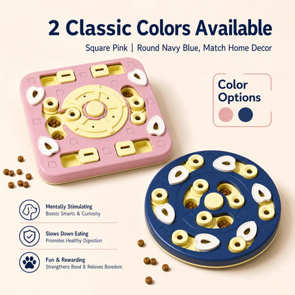 Dog Puzzle Feeder InteractiveTreatDispensing Slow Feeder Bowl, IQ Training Anti-slip Biteproof PetToyFor Small Medium Large Dogs