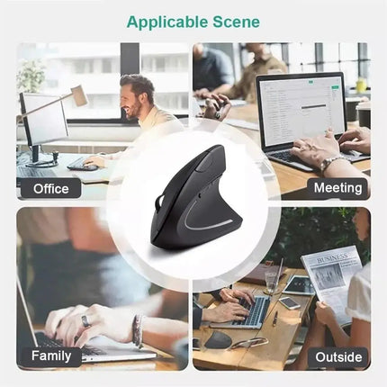Wireless Bluetooth Vertical Mouse 800 1200 1600 DPI 6 Button Personalised Side Grip Ergonomic 2.4G Mute Gaming PC - product i