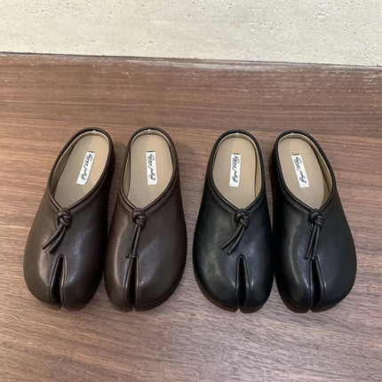 Outdoor Footwear Flats Split-Toe Slip Slippers Shoes Women Mules Fashion Strange Toe Female Slides Slippers Ladies Tabi Niajia