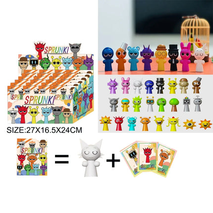 Hot 24pcs/Set Mini Sprunki Blind Box Action Figure Toy Cartoon Movie Sprunki Wenda Model Doll Figurines Kids Gift