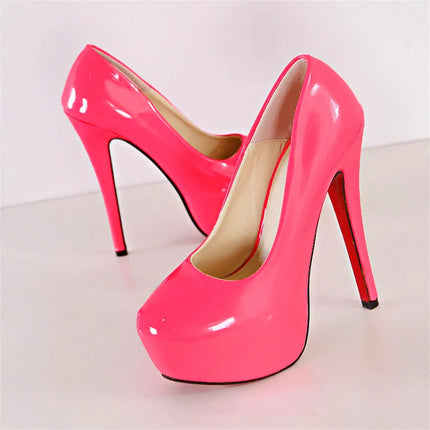 Big Size 35-45 Sexy Platform Female Party Pumps Stiletto Wedding Fashion Patent Leather High Heels Shoes for Women 2025 Shallow