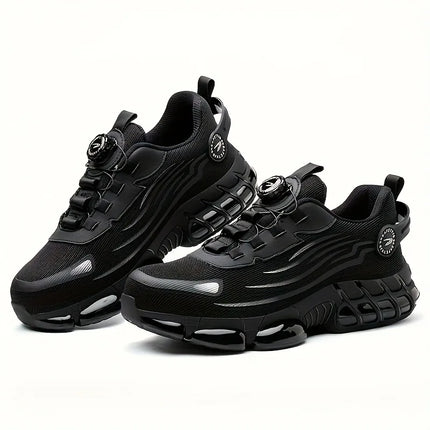 New Mens Safety Shoes Rotated Buckle Man Sneakers Puncture Proof Indestructible Work Shoes Waterproof Durable Boots for Men