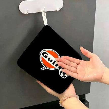 G-Gulf Racing Car Logo Household Hanging Towel, Polyester Cotton Hand Wiping Towel, Sturdy For Bathroom Bedroom