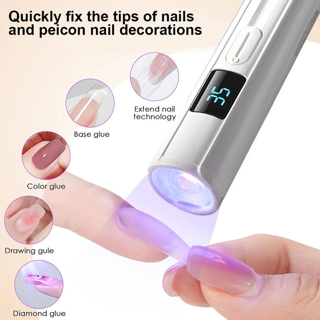 Lámpara de Uñas LED UV para Uñas de Gel Lámpara de Uñas UV Portátil de Secado Rápido para Arte de Uñas Recargable Lámpara de Secado de Uñas Mini de Mano para el Hogar