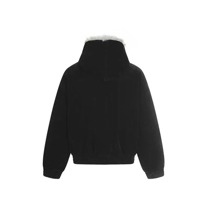PFHQ American Style Men's Cotton Coats Hooded Faux Fur Metal Single Breasted Loose Solid Color Male Winter New Jackets CPG4887