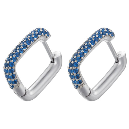 ZHUKOU Hoop earrings gold color silver color small hoop earrings crystal women rainbow earrings Fashion jewelry wholesale VE144