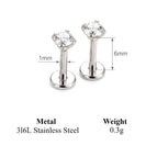 Silver 1.0 (18G) / 4Pairs -1.5 2 3 4mm