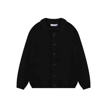 Top Quality Oversized Button Lapel Cardigan Men Women Black Dark Gray Casual Fashion Couple Our Legacy Knitted Sweater With Tag