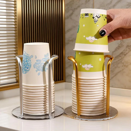 1/4PCS Acrylic Paper Cup Holder Household Disposable Cup Storage Rack Office Kitchen Living Room Counter Desktop Storage Rack