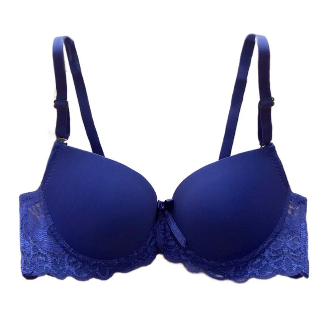 Mode Mesh Spitze Tief V BH Bestickte Blumen Süßer Kabelloser BH Damen Unterwäsche Intimate Dick Gepolsterter BH Täglich