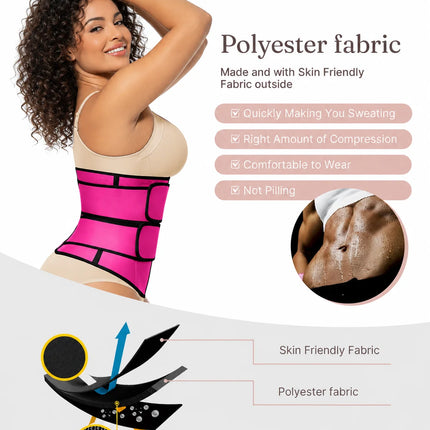 Women Waist Trainer Belt Tummy Control Slimming Body Shaper Sweat Trimmer Sauna Fitness Workout Cincher Girdle Shapewear Plus