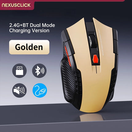 NEXUSCLICK Wireless Optoelectronic Mouse,1600DPI 6 Silent clicks Game&Craft Gift Mice in Stock USB Receiver for - product ima