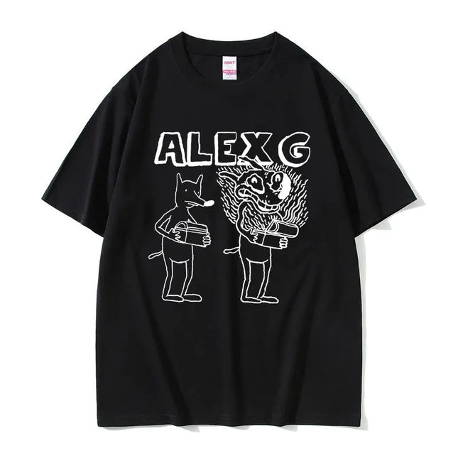Camiseta estampada divertida del cantante Alex G para hombre, camisetas casuales de verano de manga corta, a la moda para hombres y mujeres, camiseta oversize unisex vintage
