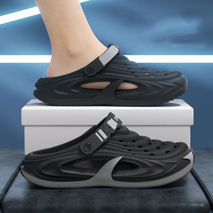 Men's Outdoor Slippers EVA Non-Slip Closed-toe Thick Soft Platform Slide Fashion Comfortable Sandals For Men Summer Home Shoes