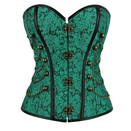 Steampunk Overbust Corset Retro Gothic Clothing Women Clubwear Bustiyer Corselet