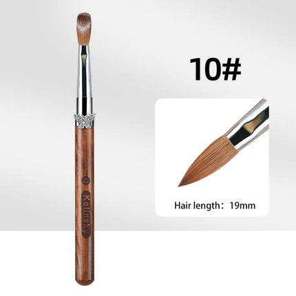 100% Pure Kolinsky Acrylic Brush UV Gel Carving Nail Brush Sandalwool Handle Zircon Butterfly Manicuring Nail Tool Size 2#-20#