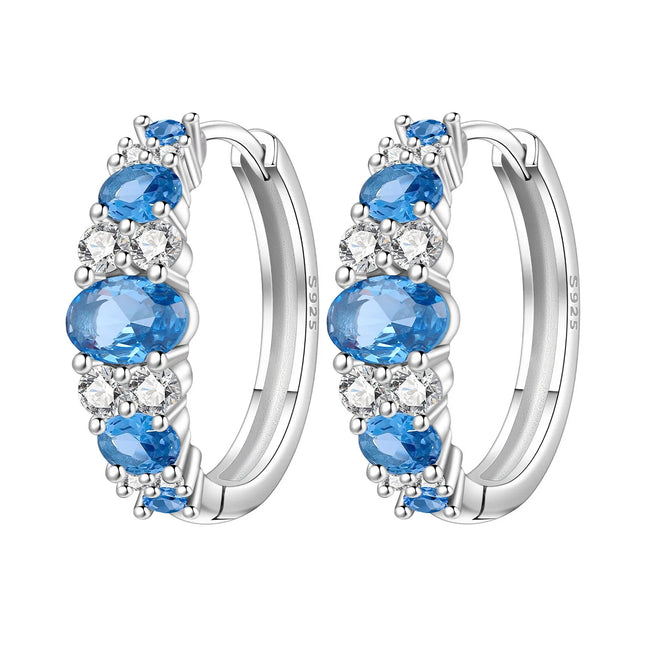 Orstarry 925 Sterling Silver Blue Zircon Starry Sky Earring Original Jewelry Hoop Earrings Women Jewelry - product image 16