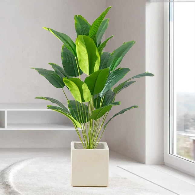1pc Artificial Plants Large Tropical Palm Tree Fake Banana Plants Leaves Real Touch Plastic Monstera For - product image 2