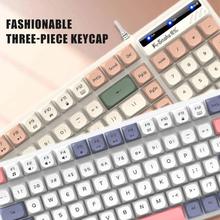 K-Snake KM100 Wired Fashion Keyboard and Mouse Set USB Laptop Office Universal Keyboard and Mouse Set - product image from BS