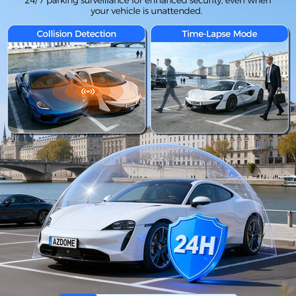 AZDOME M550 Pro 3-Channel Dash Cam 4K+1K+2.5K Car Camera Voice Control Built-in 5.8Ghz WiFi GPS ADAS IR Night Vision 24H Parking