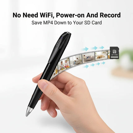 1080P HD Mini Pen Camera 300mAh Rechargeable Portable Video Recorder Wireless WiFi Connection Smart Motion Detection Real Time Remote View Multifunctional Recorder Cam for Home Office Meeting Study Daily Recording