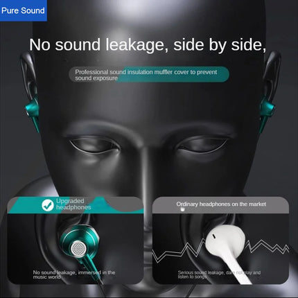 USB-C&3.5mm Headphones HiFi Bass Stereo Volume Control Headset In HD Mic Wired Earbuds For IPhone15-17/Samsung - product imag