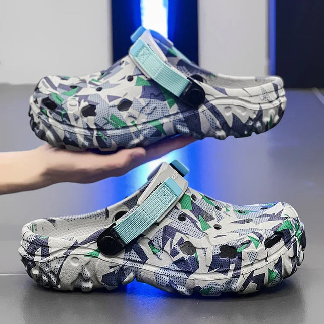 New Men's Clogs Slippers Sandal Men Garden Shoes Flat Camouflage Sandals Male Sneakers Outdoor Flip - product image 2