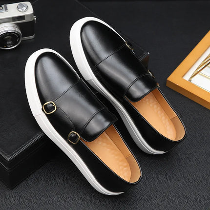 Fashion Men's Casual Shoes Embossed Leather Men Classic Retro British Style Tassels Loafers Mens Slip-on Outdoor Driving Flats