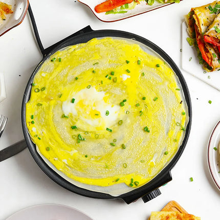 Electric Crepe Maker Machine Pancake Machine Batter Crepes Maker Kitchen Cooking Roti Tortilla Blintzes Pancakes Bacon Eggs