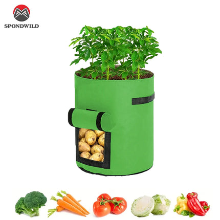 1PC 5/7 Gallon Large Diameter Potato Grow Bag, Non-Woven Fabric Planting Bag for Vegetables, Seedlings & Root Crops
