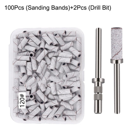 50/100Pcs 3mm Nail Sanding Bands-120/150/180/240 Grit Mini Nail Drill Bit Electric Nail File Accessory Polishing Manicure Tool