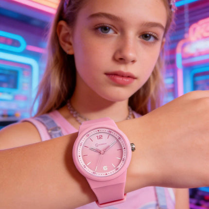 Pink Quartz Children Watches Silicone Strap Waterpoof Blue Analog Teenage Wriwtches for Girls Boys
