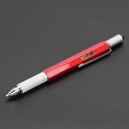 7 In 1 Multifunctional Pen Touch Screen Stylus Capacitive Pen With Screwdriver Ruler Levelgauge Refillable - product image fr