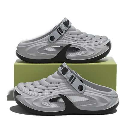 Men's Outdoor Slippers EVA Non-Slip Closed-toe Thick Soft Platform Slide Fashion Comfortable Sandals For Men Summer Home Shoes