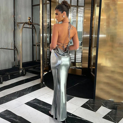 Sexy Party Dresses Summer Sleeveless Bodycon Backless Bandage Strap Dress Streetwear Club Elegant Dress