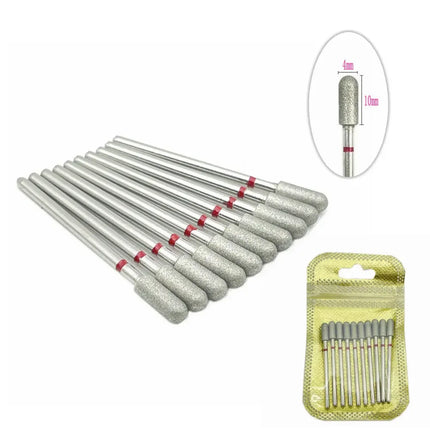 10pcs Nail Milling Cutter Set Diamond Stone Electric Manicure Drills Nail Drill Cuticle Clean Bits Burr Accessories Nail Art
