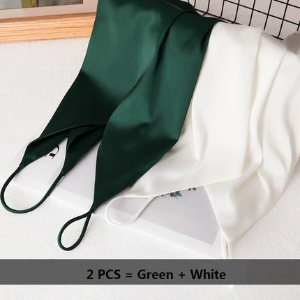2022 Sexy Silk Crop Tops Camis Women ube Top Female Sleeveless Seamless Sports Lingerie Tee Bra Crop Top Bandeau Top Tank Sling