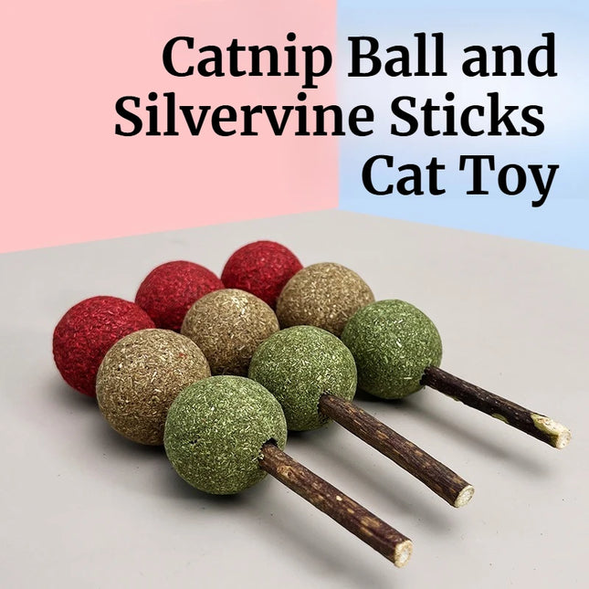 Catnip Ball Stick Cat Grass Toys Cat Catnip Toys, Cat Self-Entertainment Toys, Cat Snacks, Kitty Teeth