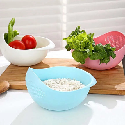 Rice Washing Filter Beans Strainer Basket Colander Plastic Sieve Fruit Vegetable Bowl Drainer Cleaning Tools Home Kitchen Tools