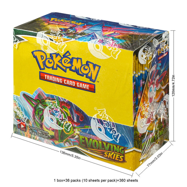 360Pcs English Pokémon TCG: Sword Shield Evolving Skies Booster Box Pokemon trade card 36 Pack Box Ready to ship gift