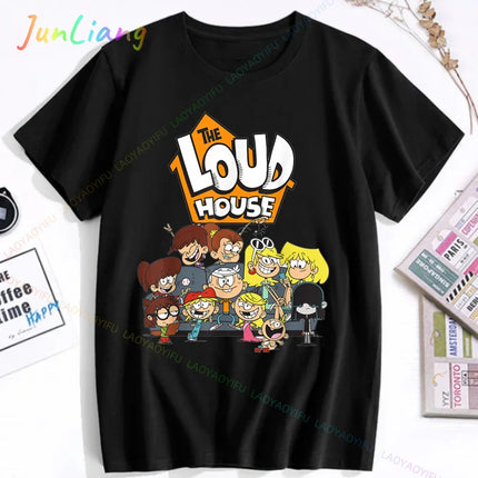 Loud House Japanese Anime Cartoon Print Tee-shirt Short Sleeve Kawaii Funko Harajuku Style Funny Cool Fashion T-Shirt