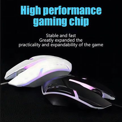 Rainbow Backlit Wired Keyboard And Mouse,floating Keycap Strong, Wear-resistant, Comfortable Feel Keyboard For - product imag