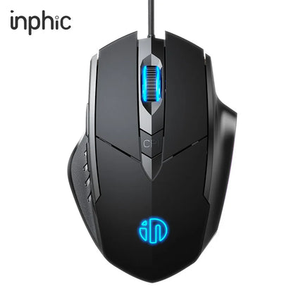 Inphic Pw1 Wired Mouse Rgb Mute Game Esports Office Usb Desktop Laptop Office Multi-scene Feel Comfortable High-looking
