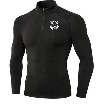 Men's Quick Dry Breathable Quarter Zip Polo Shirts Slim Fit Stretch Short Sleeve Stand Collar Workout Training Sport GYM